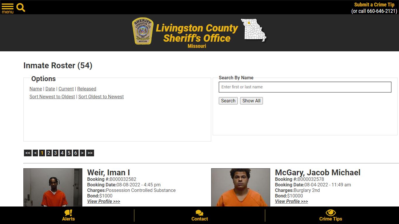 Inmate Roster - Livingston County Missouri Sheriff