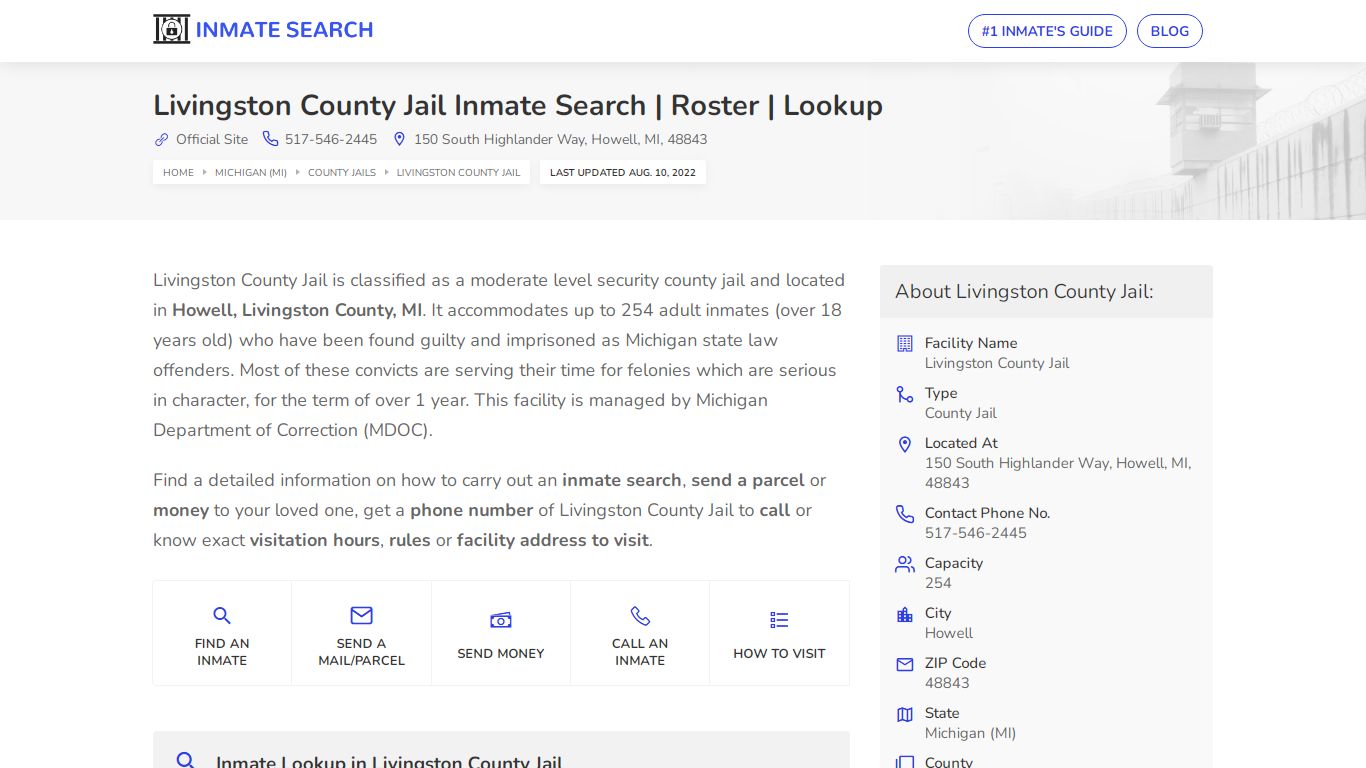 Livingston County Jail Inmate Search | Roster | Lookup
